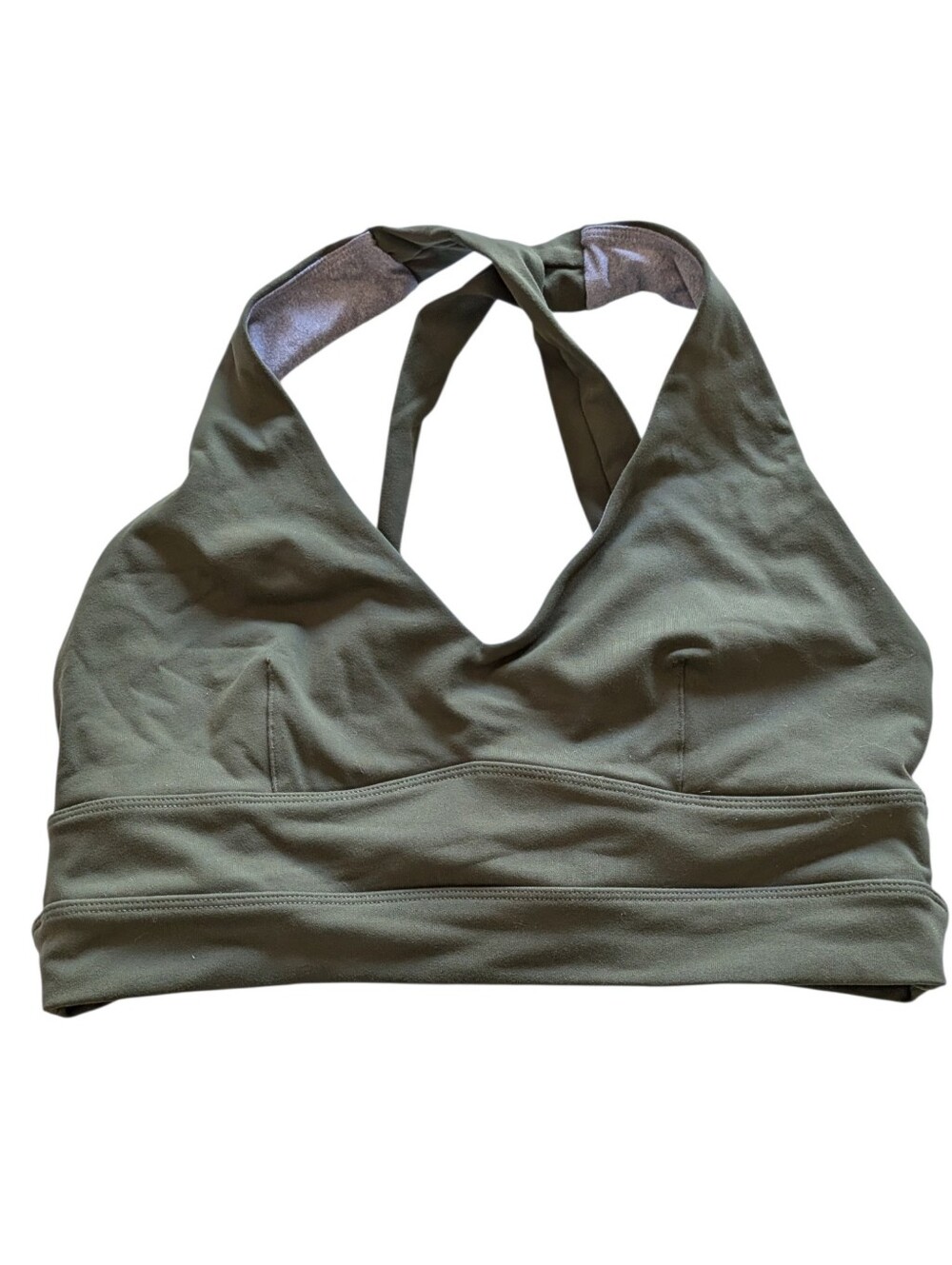 Born Primitive Olive Green Women's Cross Back Athletic Bra L Activewear